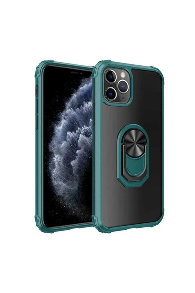 CEPCASE    Iphone 11 Pro Kılıf Arka Şeffaf Köşe Ve Yüzük Renkli Darbeye Dayanıklı Sert Pc Kapak ürün görseli