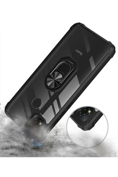 CEPCASE    Xiaomi Redmi 9c Kılıf Arka Şeffaf Köşe Ve Yüzük Renkli Darbeye Dayanıklı Sert Pc Kapak - Resim 6