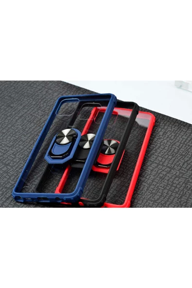 CEPCASE    Samsung Galaxy A81 (note 10 Lite) Kılıf Arka Şeffaf Köşe Ve Yüzük Renkli Darbeye Dayanıklı Sert Pc - Resim 5