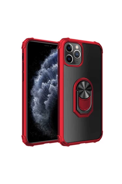 CEPCASE    Iphone 11 Pro Kılıf Arka Şeffaf Köşe Ve Yüzük Renkli Darbeye Dayanıklı Sert Pc Kapak ürün görseli