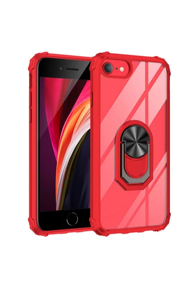 CEPCASE    Iphone Se 2020 Kılıf Arka Şeffaf Köşe Ve Yüzük Renkli Darbeye Dayanıklı Sert Pc Kapak ürün görseli