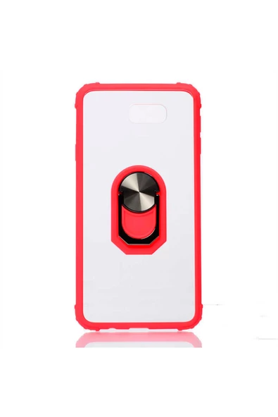 CEPCASE    Samsung Galaxy J7 Prime Kılıf Arka Şeffaf Köşe Ve Yüzük Renkli Darbeye Dayanıklı Sert Pc Kapak - Resim 2