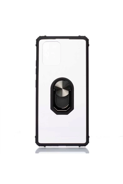 CEPCASE    Samsung Galaxy A51 Kılıf Arka Şeffaf Köşe Ve Yüzük Renkli Darbeye Dayanıklı Sert Pc Kapak ürün görseli