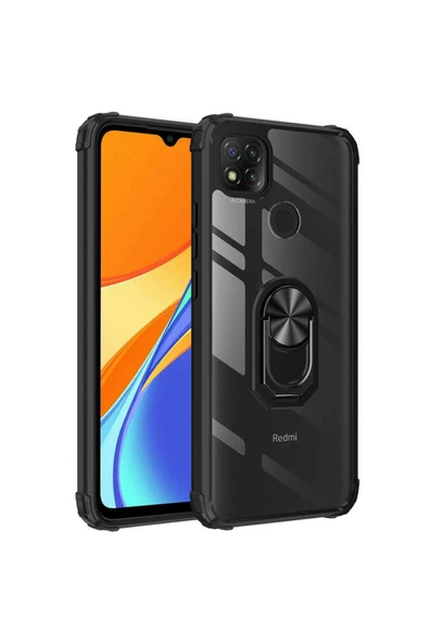 CEPCASE    Xiaomi Redmi 9c Kılıf Arka Şeffaf Köşe Ve Yüzük Renkli Darbeye Dayanıklı Sert Pc Kapak ürün görseli