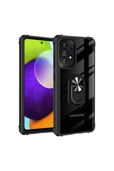 CEPCASE    Samsung Galaxy A32 4g Kılıf Arka Şeffaf Köşe Ve Yüzük Renkli Darbeye Dayanıklı Sert Pc Kapak