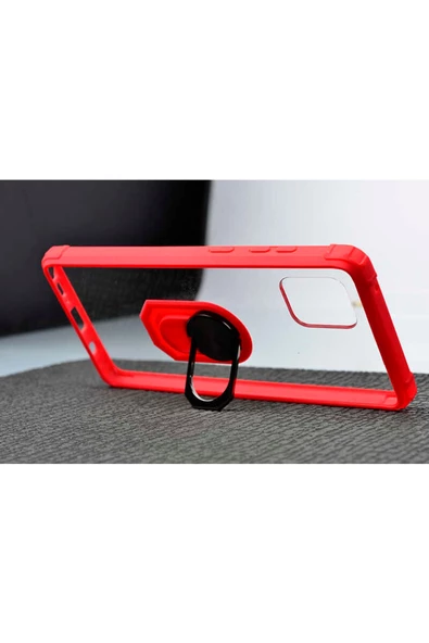 CEPCASE    Samsung Galaxy A81 (note 10 Lite) Kılıf Arka Şeffaf Köşe Ve Yüzük Renkli Darbeye Dayanıklı Sert Pc - Resim 3