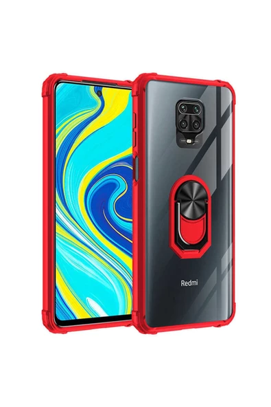 CEPCASE    Xiaomi Redmi Note 9s Kılıf Arka Şeffaf Köşe Ve Yüzük Renkli Darbeye Dayanıklı Sert Pc Kapak ürün görseli