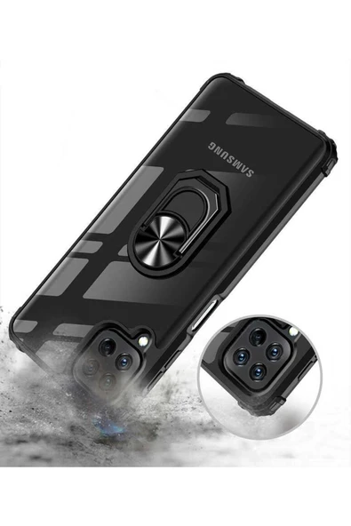 CEPCASE    Samsung Galaxy A22 4g Kılıf Arka Şeffaf Köşe Ve Yüzük Renkli Darbeye Dayanıklı Sert Pc Kapak - Resim 6