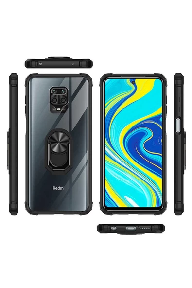 CEPCASE    Xiaomi Redmi Note 9s Kılıf Arka Şeffaf Köşe Ve Yüzük Renkli Darbeye Dayanıklı Sert Pc Kapak - Resim 5