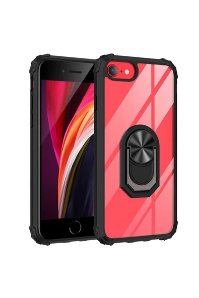 CEPCASE    Iphone 6 Kılıf Arka Şeffaf Köşe Ve Yüzük Renkli Darbeye Dayanıklı Sert Pc Kapak - Resim 2