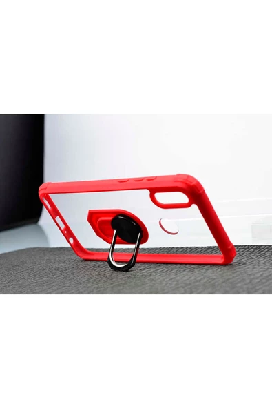 CEPCASE    Huawei P Smart 2019 Kılıf Arka Şeffaf Köşe Ve Yüzük Renkli Darbeye Dayanıklı Sert Pc Kapak - Resim 3