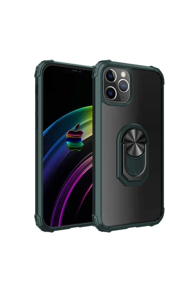 CEPCASE    Iphone 12 Pro Kılıf Arka Şeffaf Köşe Ve Yüzük Renkli Darbeye Dayanıklı Sert Pc Kapak ürün görseli