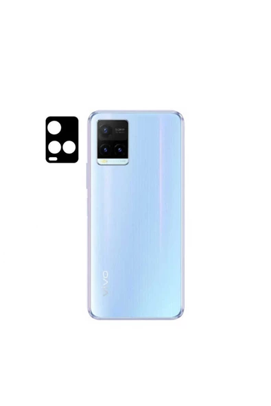 CEPCASE    Vivo Y32 Kamera Cam Koruyucu 3d Net Görüntü Tam Kapatan Kavisli Lens Koruma