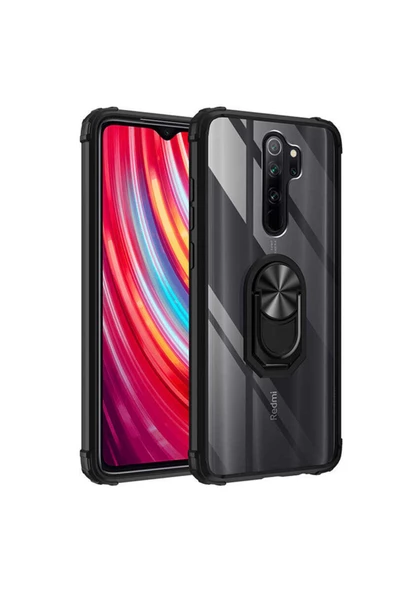 CEPCASE    Xiaomi Redmi Note 8 Pro Kılıf Arka Şeffaf Köşe Ve Yüzük Renkli Darbeye Dayanıklı Sert Pc Kapak - 2