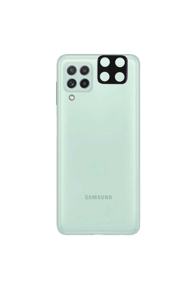 CEPCASE    Samsung Galaxy M22 Kamera Cam Koruyucu 3d Net Görüntü Tam Kapatan Kavisli Lens Koruma