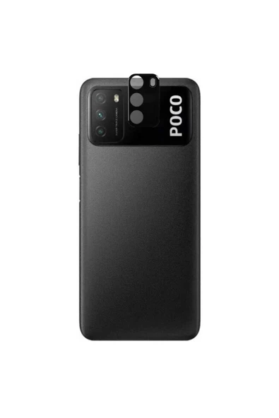 CEPCASE    Xiaomi Poco M3 Kamera Cam Koruyucu 3d Net Görüntü Tam Kapatan Kavisli Lens Koruma