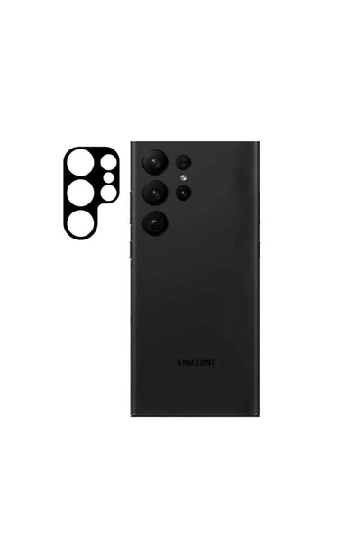 CEPCASE    Samsung Galaxy S23 Ultra Kamera Cam Koruyucu 3d Net Görüntü Tam Kapatan Kavisli Lens Koruma