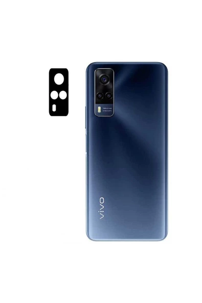 CEPCASE    Vivo Y53s 4g Kamera Cam Koruyucu 3d Net Görüntü Tam Kapatan Kavisli Lens Koruma