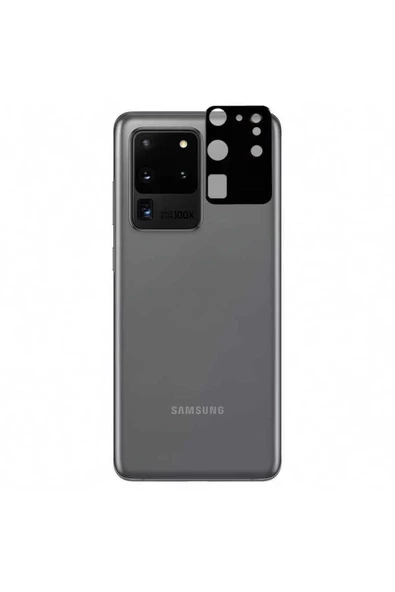 CEPCASE    Samsung Galaxy S20 Ultra Kamera Cam Koruyucu 3d Net Görüntü Tam Kapatan Kavisli Lens Koruma