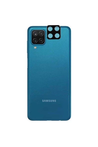 CEPCASE    Samsung Galaxy A12 Kamera Cam Koruyucu 3d Net Görüntü Tam Kapatan Kavisli Lens Koruma