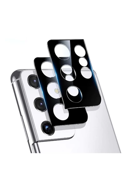 CEPCASE    Samsung Galaxy S21 Ultra Kamera Cam Koruyucu 3d Net Görüntü Tam Kapatan Kavisli Lens Koruma