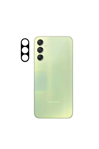 CEPCASE    Samsung Galaxy A24 Kamera Cam Koruyucu 3d Net Görüntü Tam Kapatan Kavisli Lens Koruma