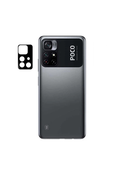 CEPCASE    Xiaomi Poco M4 Pro 5g Kamera Cam Koruyucu 3d Net Görüntü Tam Kapatan Kavisli Lens Koruma