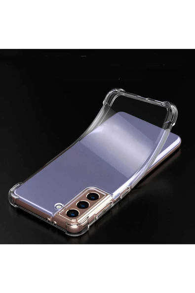 CEPCASE    Samsung Galaxy S21 Plus Kılıf Darbelere Dayanıklı Dört Köşe Airbag 2mm Anti Shock Silikon - Resim 4