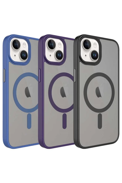 CEPCASE    Iphone 14 Plus Kılıf Wireless Şarj Özellikli Mat Arka Yüzey Mıknatıslı Magsafe Kapak - Resim 3