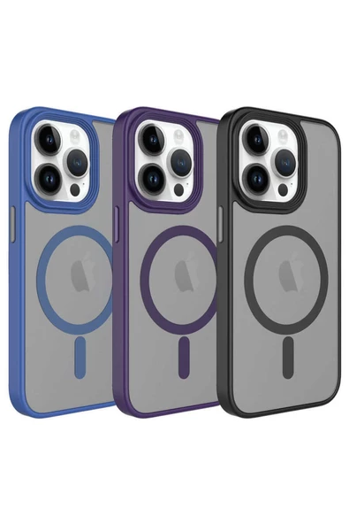 CEPCASE    Iphone 13 Pro Max Kılıf Wireless Şarj Özellikli Mat Arka Yüzey Mıknatıslı Magsafe Kapak - Resim 3