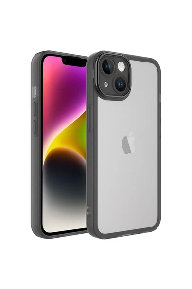 CEPCASE    Iphone 14 Kılıf Elektroplatin Kamera Korumalı Transparan Renkli Tam Kalıp Kapak