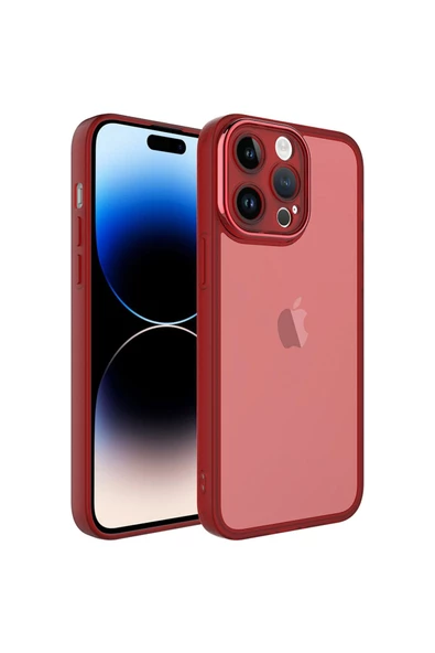 CEPCASE    Iphone 14 Pro Kılıf Elektroplatin Kamera Korumalı Transparan Renkli Tam Kalıp Kapak - Resim 2