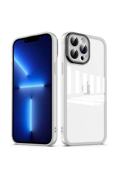 CEPCASE    Iphone 13 Pro Kılıf Elektroplatin Kamera Korumalı Transparan Renkli Tam Kalıp Kapak - Resim 2