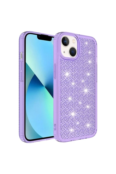 CEPCASE    Iphone 13 Kılıf Parlayan Tasarım Kamera Çıkıntılı Airbagli Tam Koruma Twinkle Kapak - Resim 2