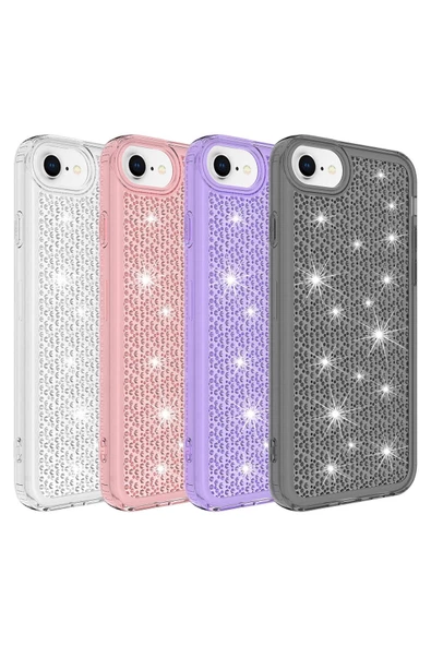 CEPCASE    Iphone 8 Kılıf Parlayan Tasarım Kamera Çıkıntılı Airbagli Tam Koruma Twinkle Kapak - Resim 3