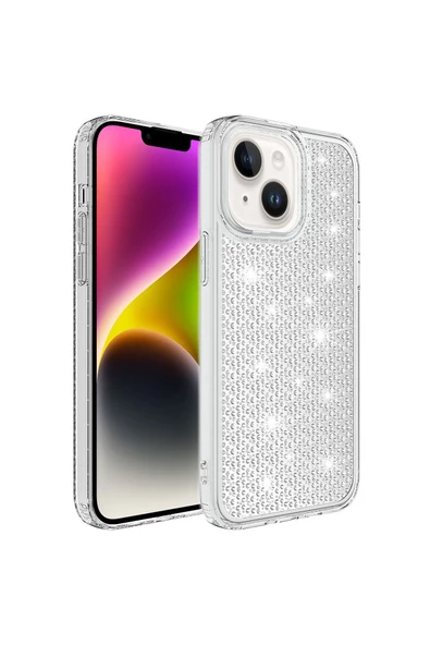 CEPCASE    Iphone 14 Kılıf Parlayan Tasarım Kamera Çıkıntılı Airbagli Tam Koruma Twinkle Kapak ürün görseli 1