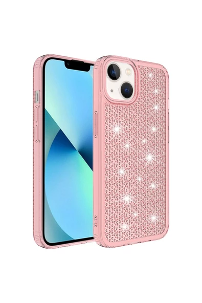 CEPCASE    Iphone 13 Kılıf Parlayan Tasarım Kamera Çıkıntılı Airbagli Tam Koruma Twinkle Kapak
