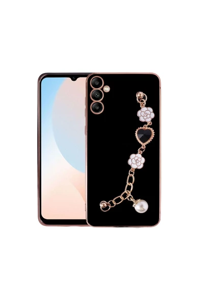 CEPCASE    Galaxy A14 Kılıf Taşlı El Tutma Aparatlı Kamera Korumalı Silikon Kapak - Resim 2