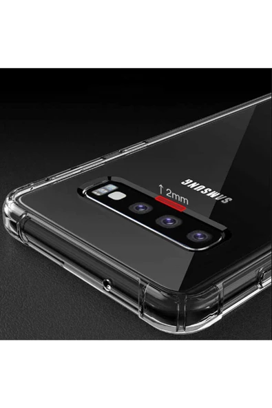 CEPCASE    Samsung Galaxy S10 Plus Kılıf Darbelere Dayanıklı Dört Köşe Airbag 2mm Anti Shock Silikon - Resim 4