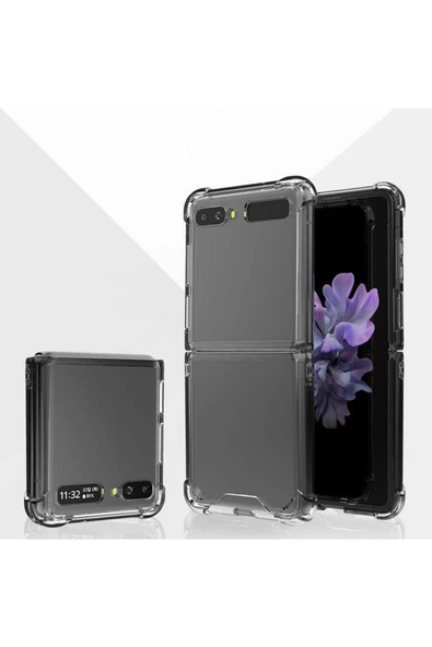CEPCASE    Samsung Galaxy Z Flip 3 Kılıf Darbelere Dayanıklı Dört Köşe Airbag 2mm Anti Shock Silikon - Resim 5