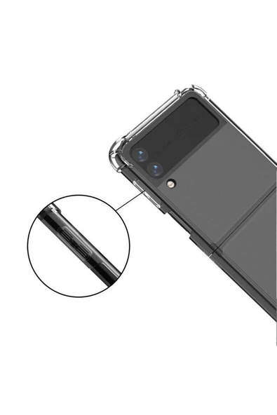 CEPCASE    Samsung Galaxy Z Flip 4 Kılıf Darbelere Dayanıklı Dört Köşe Airbag 2mm Anti Shock Silikon - 4