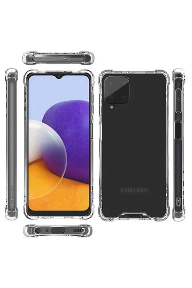 CEPCASE    Samsung Galaxy M22 Kılıf Darbelere Dayanıklı Dört Köşe Airbag 2mm Anti Shock Silikon - Resim 3