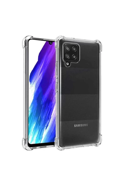 CEPCASE    Samsung Galaxy A12 Kılıf Darbelere Dayanıklı Dört Köşe Airbag 2mm Anti Shock Silikon