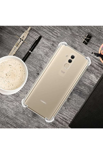 CEPCASE    Huawei Mate 20 Lite Kılıf Darbelere Dayanıklı Dört Köşe Airbag 2mm Anti Shock Silikon - Resim 4