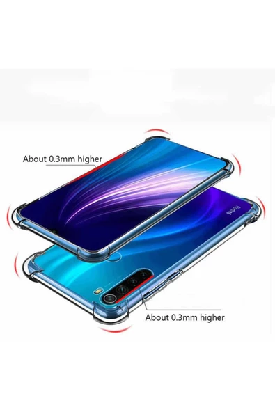 CEPCASE    Xiaomi Redmi Note 8 Kılıf Darbelere Dayanıklı Dört Köşe Airbag 2mm Anti Shock Silikon