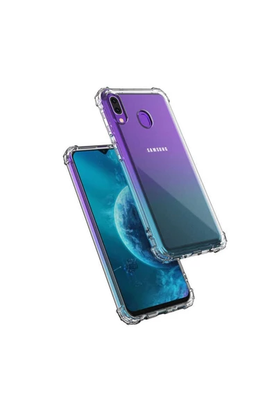 CEPCASE    Samsung Galaxy M20 Kılıf Darbelere Dayanıklı Dört Köşe Airbag 2mm Anti Shock Silikon