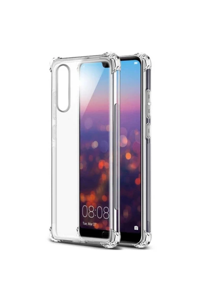 CEPCASE    Huawei P20 Pro Kılıf Darbelere Dayanıklı Dört Köşe Airbag 2mm Anti Shock Silikon