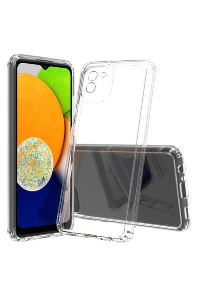 CEPCASE    Samsung Galaxy A03 Kılıf Darbelere Dayanıklı Dört Köşe Airbag 2mm Anti Shock Silikon - Resim 2