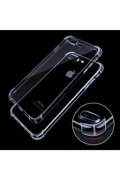 CEPCASE    Iphone 8 Plus Kılıf Darbelere Dayanıklı Dört Köşe Airbag 2mm Anti Shock Silikon