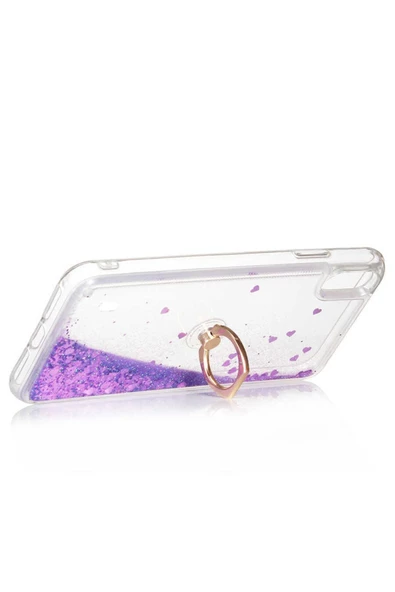 CEPCASE    Samsung Galaxy A10 Kılıf Yüzük Standlı Sıvılı Simli Pullu Renkli Desenli Silikon Kapak - Resim 3